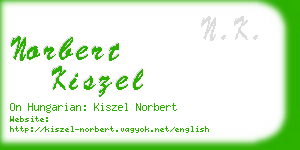 norbert kiszel business card